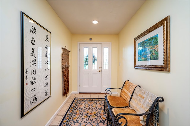 interior space featuring light tile patterned floors