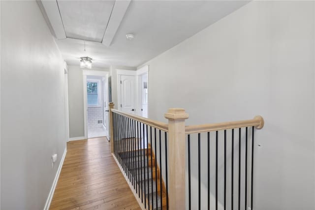 corridor featuring light hardwood / wood-style flooring