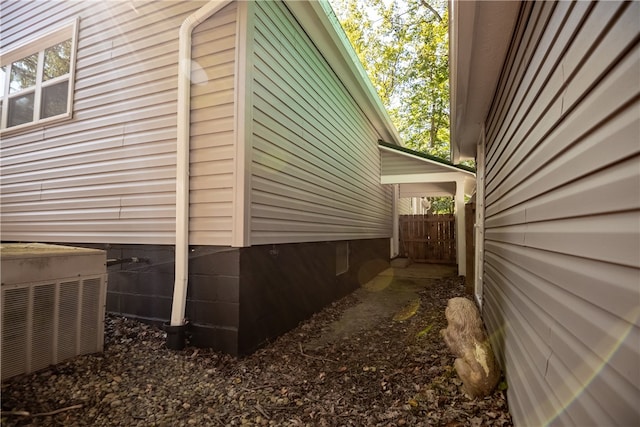 view of property exterior with cooling unit