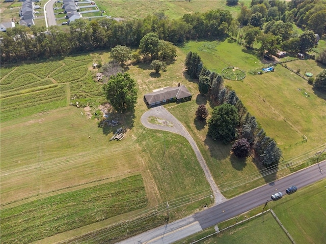 aerial view featuring a rural view