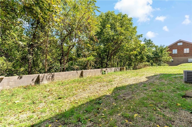 view of yard with central AC