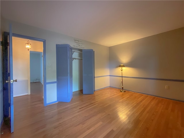 unfurnished bedroom featuring wood-type flooring