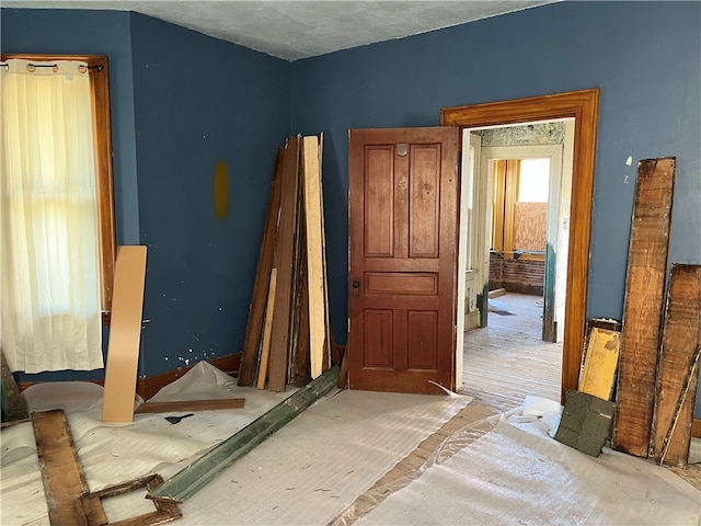 bedroom with light hardwood / wood-style floors