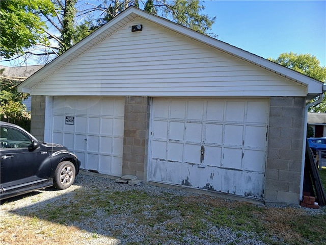 view of garage