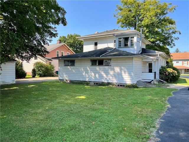 exterior space with a lawn