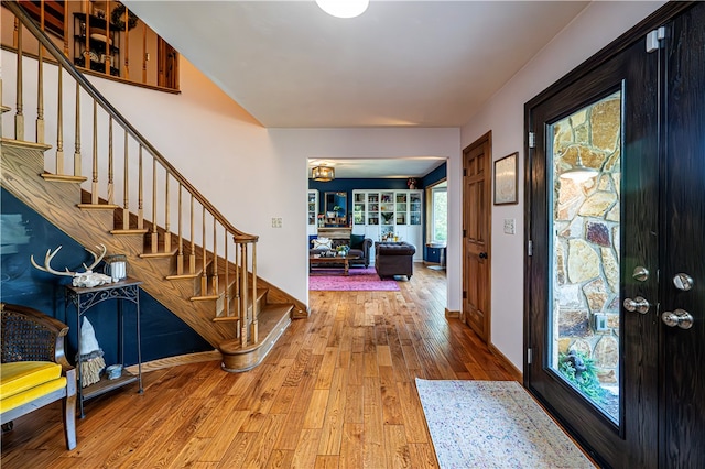 entryway featuring hardwood / wood-style flooring