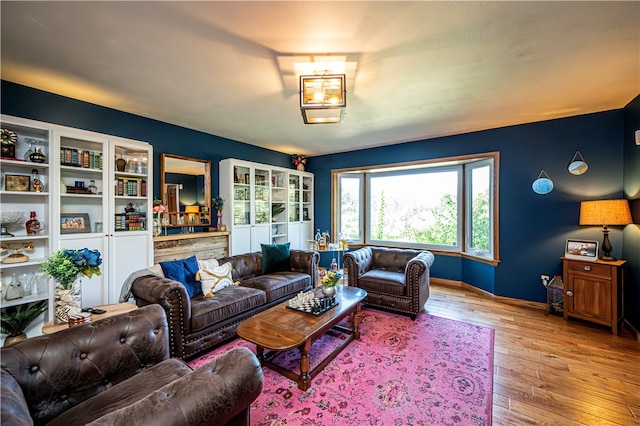 living room featuring wood-type flooring