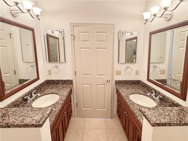 740 Turnpike St Unit 5, Beaver, PA 15009 - full bath featuring two vanities, a sink, and a chandelier