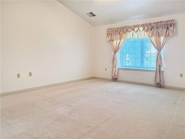 740 Turnpike St Unit 5, Beaver, PA 15009 - unfurnished room with baseboards, visible vents, carpet, and vaulted ceiling