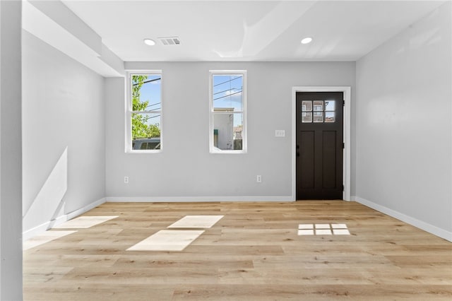 foyer featuring light hardwood / wood-style floors