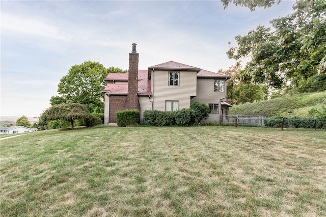 exterior space with a front lawn