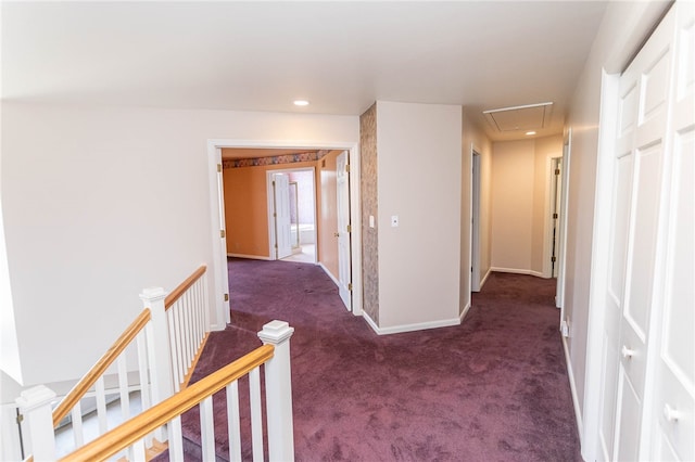 hallway featuring carpet flooring