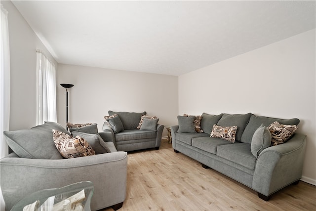 living room featuring light hardwood / wood-style floors