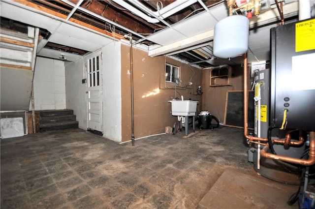 basement featuring sink