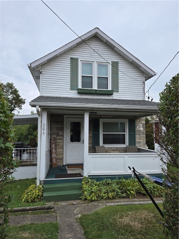 view of front of property with covered porch