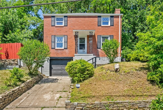 view of front of house with a garage