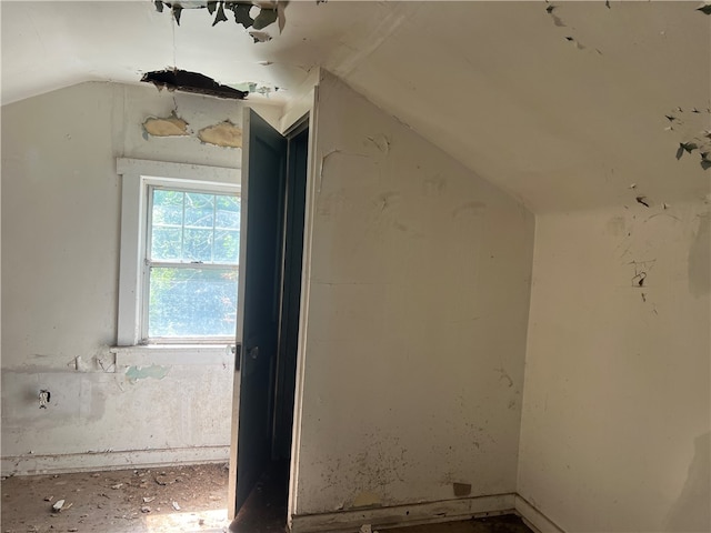 additional living space featuring lofted ceiling