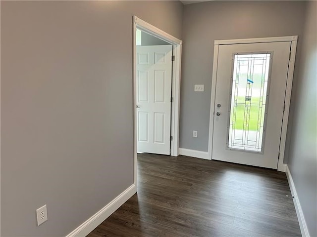 entrance foyer featuring dark hardwood / wood-style floors