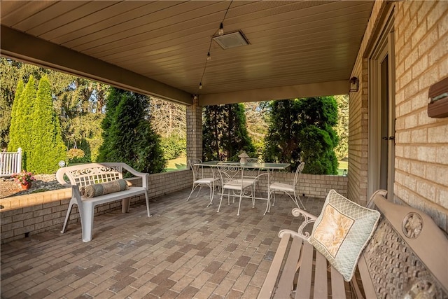 view of patio with outdoor dining space