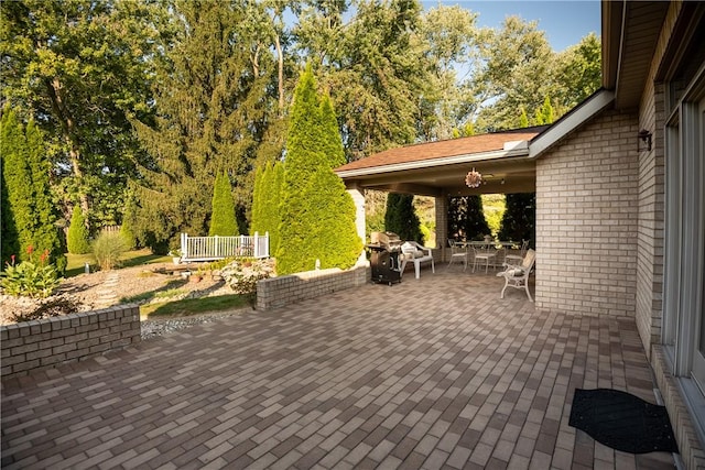 view of patio / terrace featuring grilling area