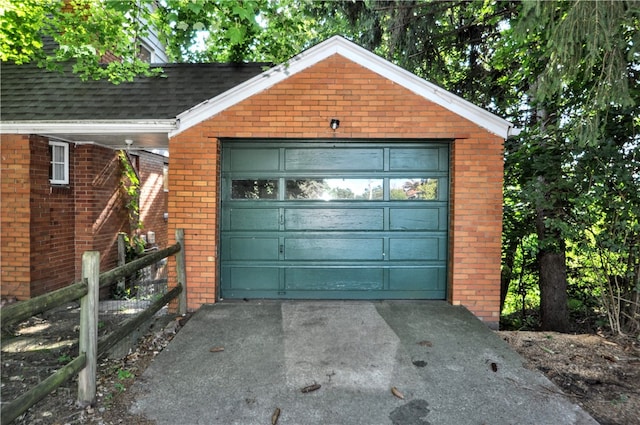 view of garage