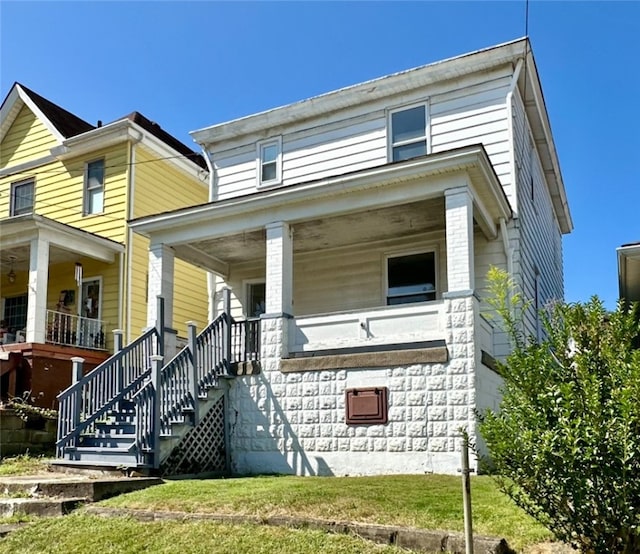 view of front of house featuring covered porch