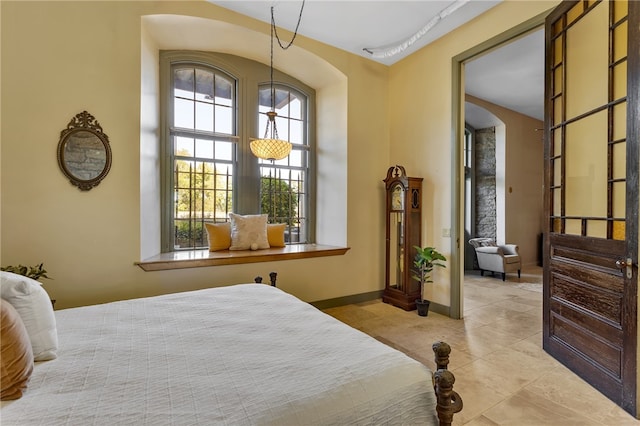 view of tiled bedroom