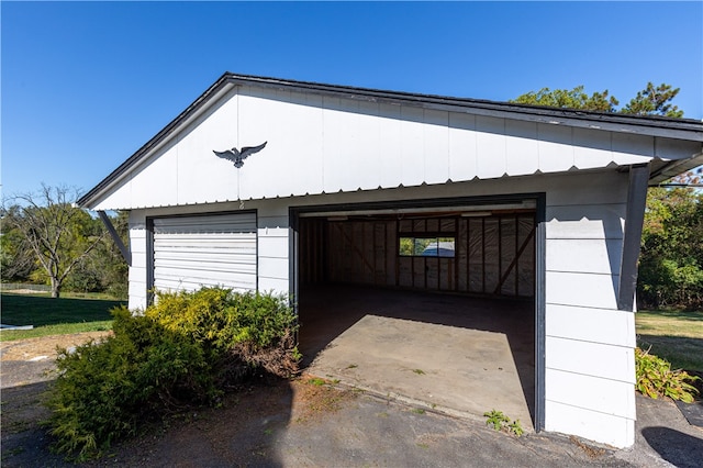 view of garage