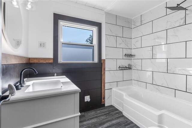 17 Long St, Hanover Twp Wsh, PA 15021 - full bath with vanity, shower / tub combination, and wood finished floors