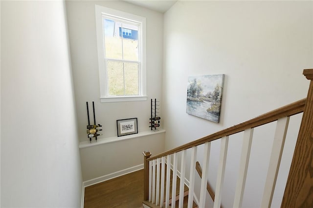 409 Spruce Ln, North Strabane, PA 15317 - staircase with wood finished floors, plenty of natural light, and baseboards