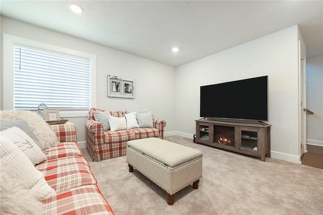 409 Spruce Ln, North Strabane, PA 15317 - carpeted living room with baseboards and recessed lighting