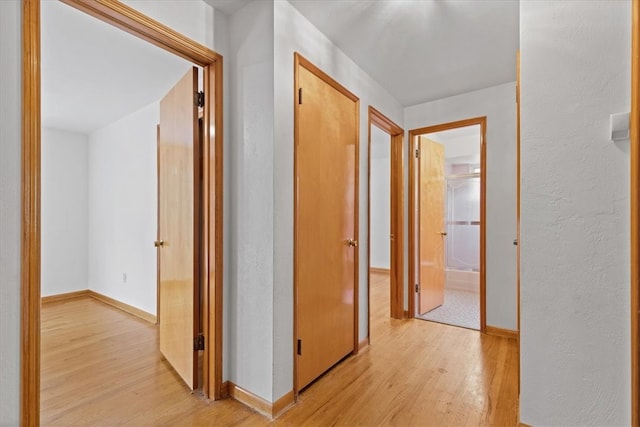 corridor featuring light hardwood / wood-style floors