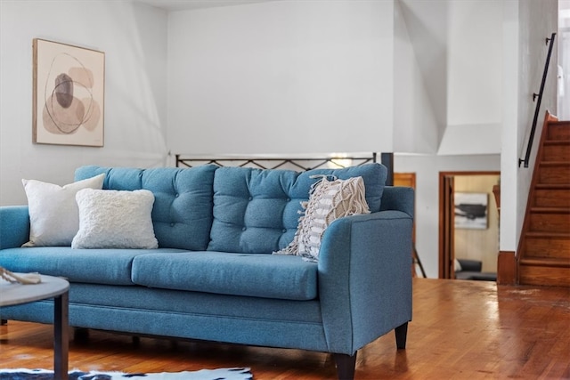 living room with wood-type flooring