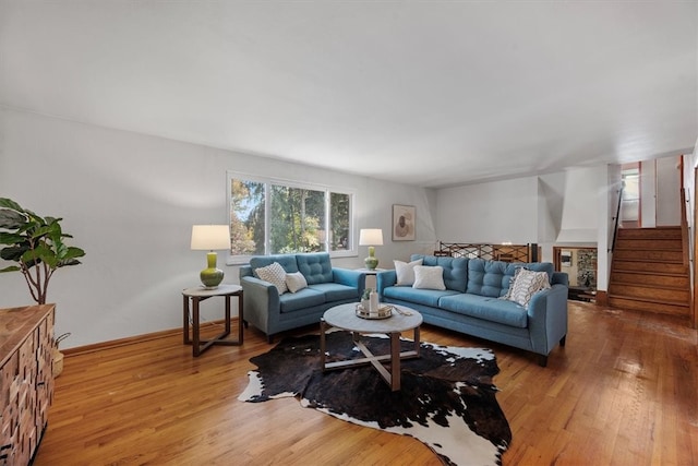 living room featuring hardwood / wood-style floors