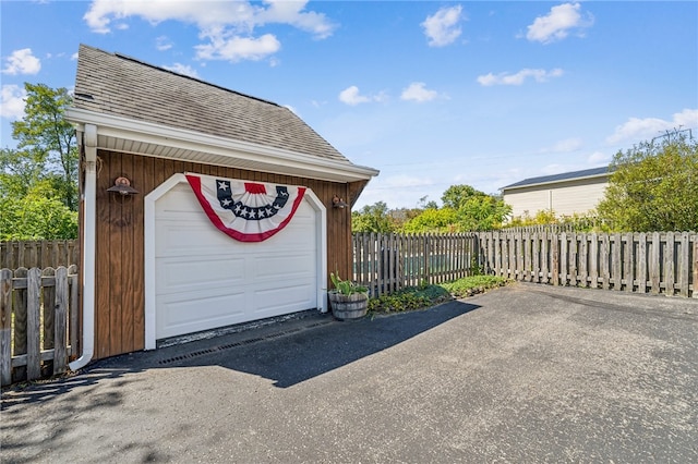 view of garage