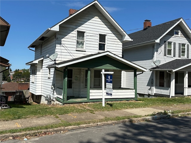 view of front of property with covered porch