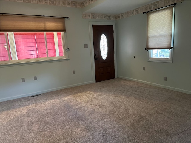 view of carpeted entryway