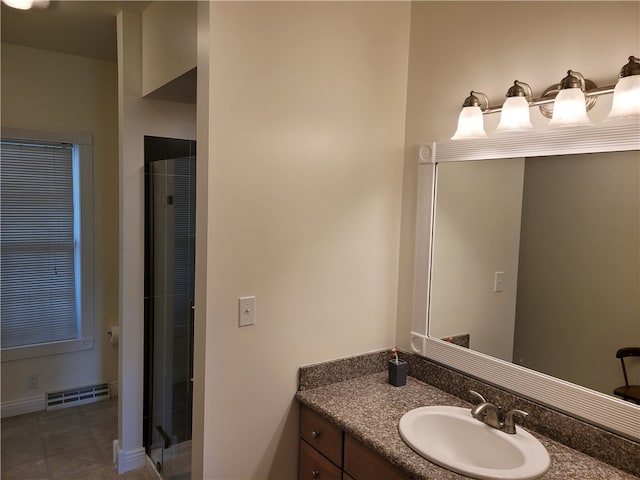 bathroom featuring vanity and tile patterned floors