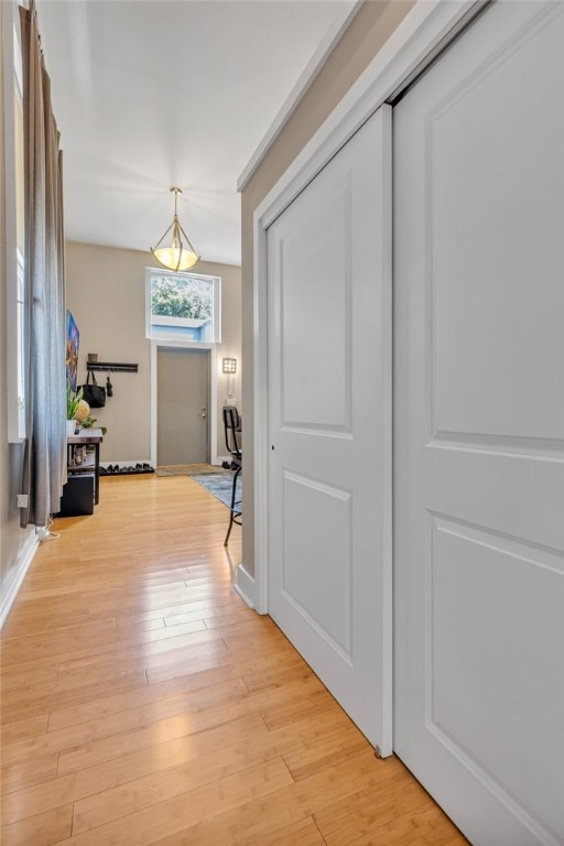 hallway featuring light hardwood / wood-style floors