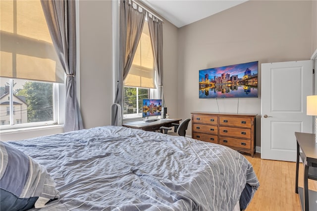 bedroom featuring light hardwood / wood-style floors