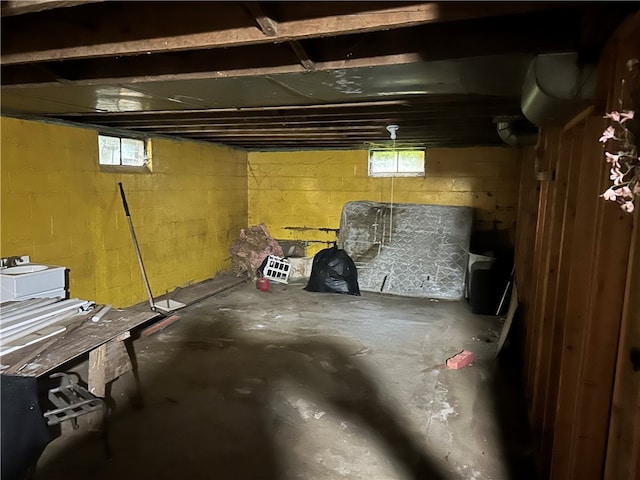 basement with separate washer and dryer