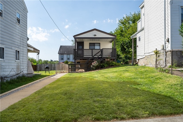 view of yard featuring a deck