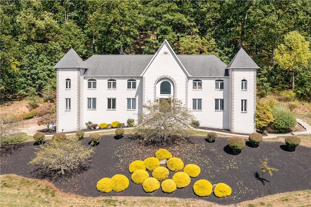 view of french country inspired facade