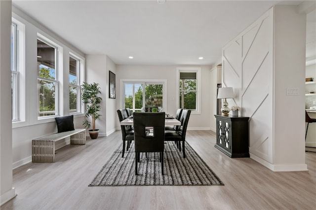 dining room featuring light hardwood / wood-style floors