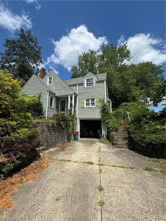 444 Franklin Farms Rd N, Franklin Twp, PA 15301 - view of front of property featuring an attached garage, driveway, and a chimney