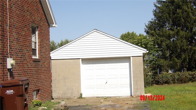 view of garage