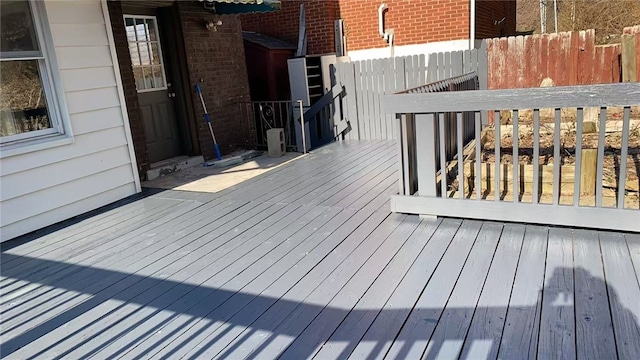 deck featuring fence