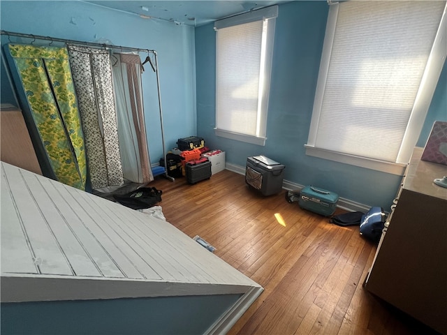 bedroom featuring wood-type flooring