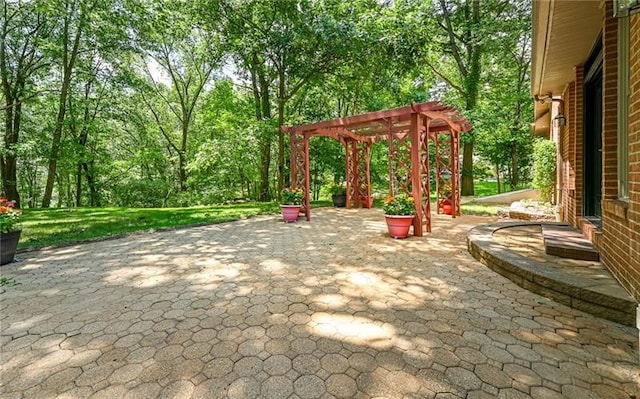 view of patio with a pergola