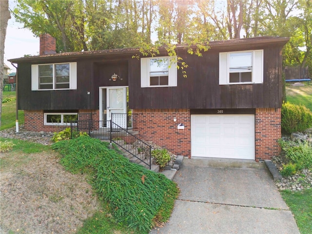 bi-level home with a garage